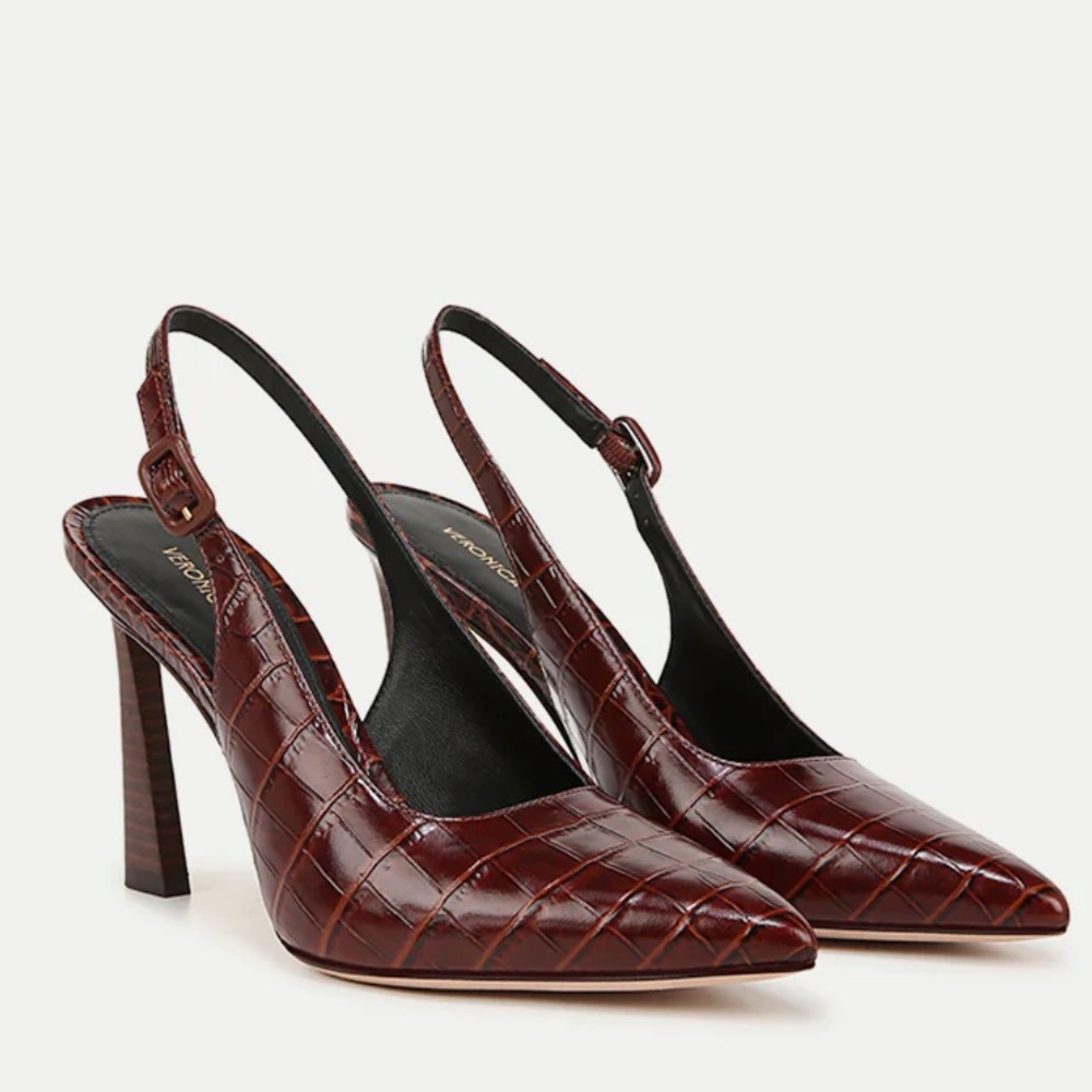 Veronica Beard Callie Croc Embossed Slingback Pump